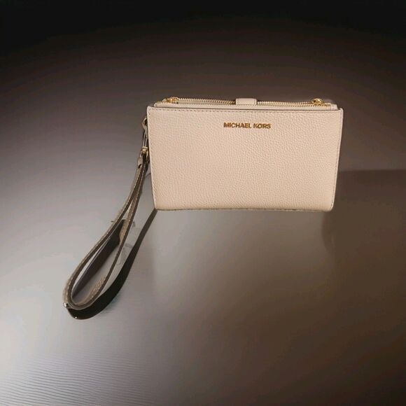 Michael Kors Jet Set Travel Double Zip Wristlet Wallet - Soft Pink - Picture 1 of 4